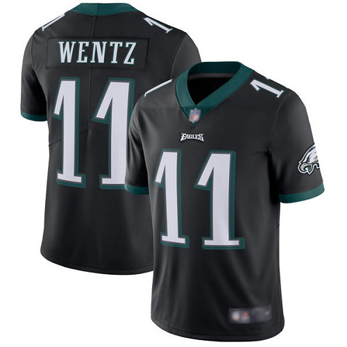 Men Philadelphia Eagles #11 Carson Wentz Black Alternate Vapor Untouchable NFL Jersey Limited Player Football->philadelphia eagles->NFL Jersey